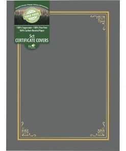 Geographics Letter Certificate Holder - 8 1/2" x 11" - Gray - 5 / Pack