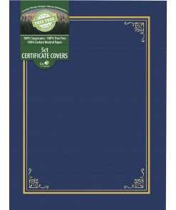 Geographics Letter Certificate Holder - 8 1/2" x 11" - Navy - 5 / Pack