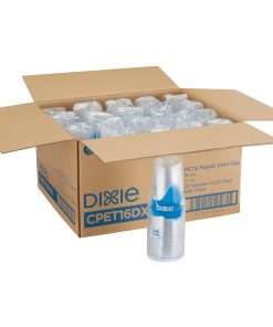 Dixie Clear Plastic Cold Cups - 25 / Pack - 16 fl oz - 20 / Carton - Clear - PETE Plastic - Soda, Iced Coffee, Sample, Breakroom, Restaurant, Lobby, Coffee Shop