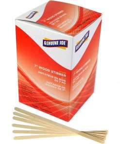 Genuine Joe Wooden Stirrers - 7" Length - Wood - 1000 / Box - Woodgrain
