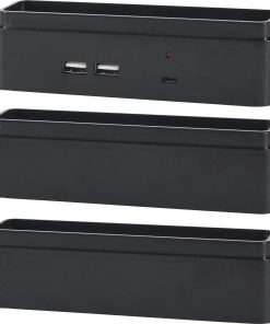 DAC Stax Monitor Riser Block Kit with 2 USB Charging Ports - 6" Length x 1.5" Width x 1.5" Height - Black