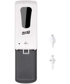 Genuine Joe 3-nozzle Touch-Free Dispenser - Automatic - 1.06 quart Capacity - Support 4 x C Battery - Touch-free, Lockable, Level Indicator, Site Window, Drip-free, Refillable - White - 1Each