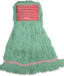 Genuine Joe GJOLGR5B, Synthetic Blend Large Mophead, 1 Each, Green - Synthetic, Cotton, Rayon, Fiber