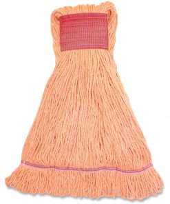 Genuine Joe GJOLOR5B, Synthetic Blend Large Mophead, 1 Each, Orange - Synthetic Fiber, Cotton, Rayon