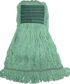 Genuine Joe GJOMGR5B, Synthetic Blend Medium Mophead, 1 Each, Green - Synthetic, Cotton, Rayon, Fiber