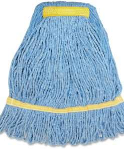 Genuine Joe GJOSBL1B, Narrow Band Blend Small Mophead, 1 Each, Blue - Synthetic, Rayon, Cotton, Fiber