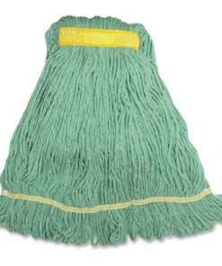 Genuine Joe GJOSGR1B, Narrow Band Blend Small Mophead, 1 Each, Green - Synthetic, Rayon, Cotton, Fiber