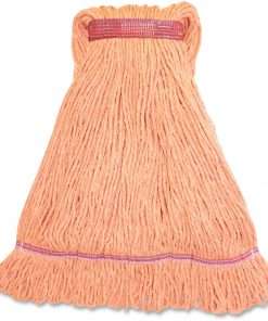 Genuine Joe Narrow Band Large Mophead, Orange, GJOLOR1BEA - Synthetic, Rayon, Cotton, Fiber