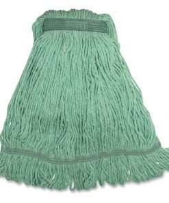 Genuine Joe Narrow Band Medium Mophead, Green, GJOMGR1BEA - Synthetic Fiber, Rayon, Cotton