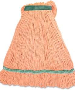 Genuine Joe GJOMOR1B, Narrow Band Medium Mophead, 1 Each, Orange - Synthetic Fiber, Rayon, Cotton