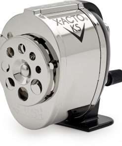 X-Acto X-Acto KS Manual Pencil Sharpener - Metal, Steel - Chrome, Black, Silver - 1 Each