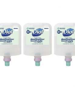 Dial Hand Sanitizer Gel Refill - Fragrance-free Scent - 40.6 fl oz (1200 mL) - Bacteria Remover - Hand, Healthcare, Daycare, Office, School, Restaurant - Clear - Dye-free - 3 / Carton
