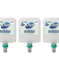 Dial Hand Sanitizer Foam Refill - Fragrance-free Scent - 40.6 fl oz (1200 mL) - Bacteria Remover - Hand, Healthcare, Restaurant, School, Office, Daycare - Clear - Dye-free - 3 / Carton