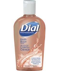 Dial Hair Plus Body Wash - Peach Scent - 7.5 fl oz (221.8 mL) - Flip Top Bottle Dispenser - Bacteria Remover - Hair, Body - Orange - 1 Each