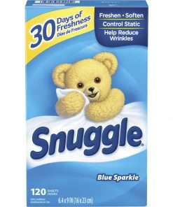 Dial Snuggle Blue Sparkle Dryer Sheets - Blue Sparkle Scent - 120 / Box - White