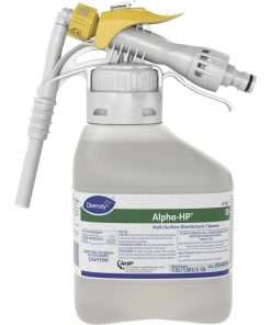 Diversey Alpha-HP Multisurface Disinfectant - Liquid - 50.7 fl oz (1.6 quart) - Citrus Scent - 2 / Carton - Clear