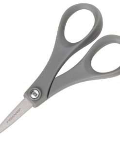 Fiskars Performance Versatile Scissors - 5" Overall Length - Stainless Steel - Straight Tip - Gray - 1 / Each
