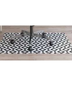 Deflecto FashionMat Black Diamond Chair Mat - Home, Office, Classroom, Hard Floor, Pile Carpet, Dorm Room - 40" Length x 35" Width x 50 mil Thickness - Rectangle - Black Diamond - Vinyl - Multicolor