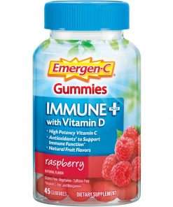 Emergen-C Immune+ Raspberry Gummies - For Immune Support - Raspberry - 1 Each - 45 Per Bottle