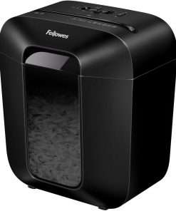 Fellowes LX25 Paper Shredder - Cross Cut - 6 Per Pass - for shredding Paper, Paper Clip, Staples, Credit Card - 0.156" x 1.250" Shred Size - P-4 - 7 ft/min - 9" Throat - 3 Minute Run Time - 30 Minute Cool Down Time - 3 gal Wastebin Capacity