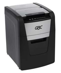 GBC AutoFeed+ Home Office Shredder, 100X, Super Cross-Cut, 100 Sheets - Continuous Shredder - Super Cross Cut - 8 Per Pass - for shredding Credit Card, Paper Clip, Staples, Paper - P-4 - 20 Minute Run Time - 9 gal Wastebin Capacity - Black