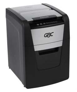 GBC AutoFeed+ Home Office Shredder, 100M, Micro-Cut, 100 Sheets - Continuous Shredder - Micro Cut - 6 Per Pass - for shredding Credit Card, Paper Clip, Staples, Paper - P-5 - 20 Minute Run Time - 9 gal Wastebin Capacity - Black