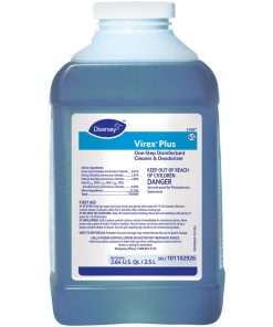 Diversey Virex Plus Disinfectant Cleaner - Concentrate Liquid - 84.5 fl oz (2.6 quart) - Surfactant Scent - 2 / Carton - Blue