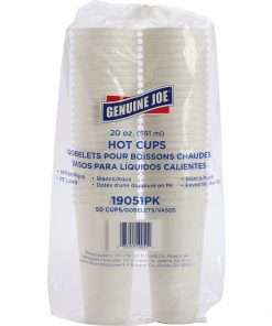 Genuine Joe Disposable Hot Cup - 50 / Pack - 20 fl oz - 50 / Pack - White - Polyurethane - Coffee, Hot Drink, Picnic, Company, Tea, Hot Chocolate, Beverage