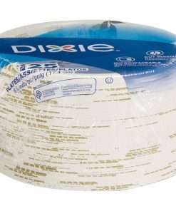 Dixie Medium-weight Paper Plates by GP Pro - White - Paper Body - 125 / Pack