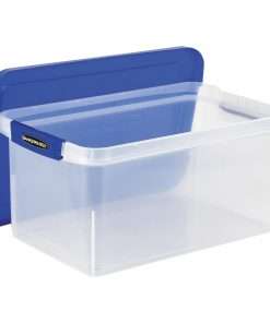 Bankers Box Heavy-Duty File Box - External Dimensions: 14.2" Width x 22.4" Depth x 10.6" Height - Media Size Supported: Letter 8.50" x 11" - Lid Lock Closure - Stackable - Plastic, Polypropylene - Clear Blue - For File, Document, Storage - 1 Each - TAA Compliant