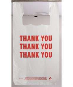 Genuine Joe THANK YOU Plastic Bags - 11.50" Width x 20 mil Length - High Density - White - Plastic - 1000/Box - Shopping