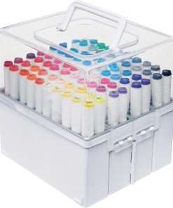Deflecto Expandable Marker Accordion Organizer - External Dimensions: 8.6" Width x 7.5" Depth x 8.5" Height - Snap-in Lid Closure - Clear, White - For Pen, Marker - 1 / Each