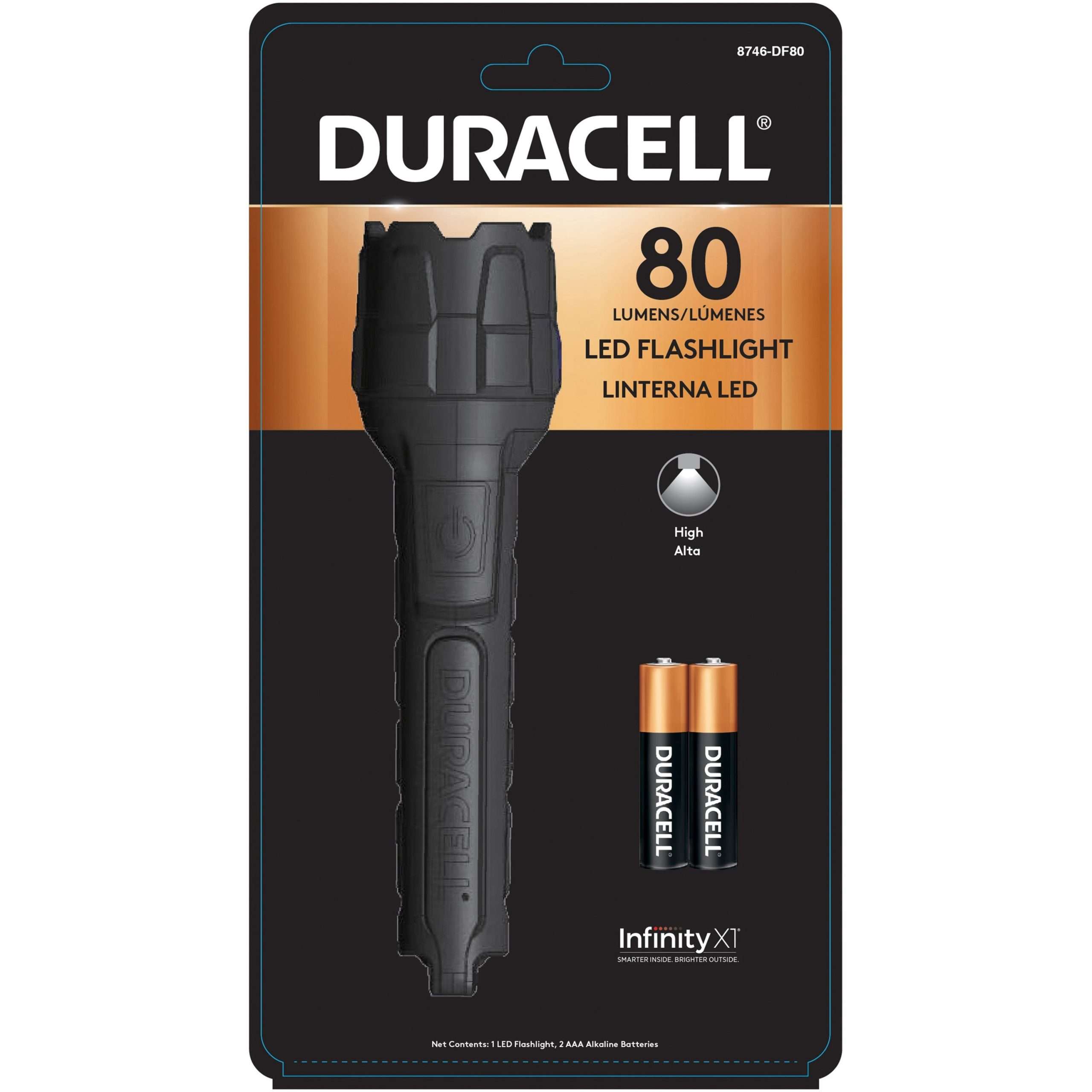 Duracell Rubber LED Flashlight - AAA - Rubber - Black