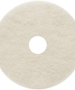 Genuine Joe Burnish Floor Pad - 5/Carton - Round x 17" Diameter - Burnishing - 1200 rpm to 3000 rpm Speed Supported - Fiber - Beige