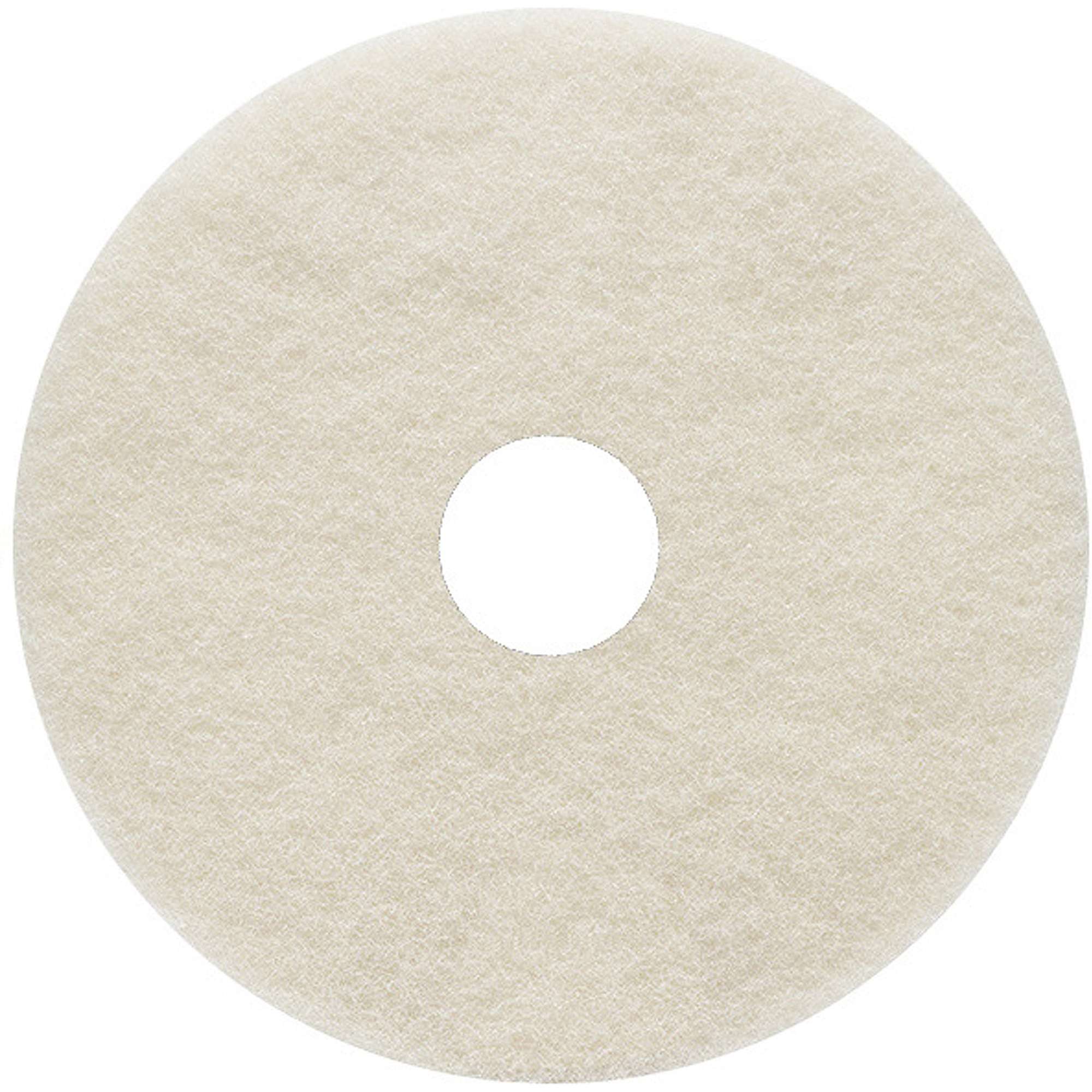 Genuine Joe Burnish Floor Pad - 5/Carton - Round x 17" Diameter - Burnishing - 1200 rpm to 3000 rpm Speed Supported - Fiber - Beige