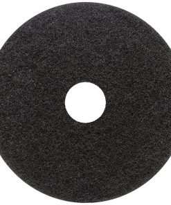Genuine Joe Black Floor Stripping Pad - 5/Carton - Round x 18" Diameter - Stripping - 175 rpm to 350 rpm Speed Supported - Heavy Duty, Resilient, Flexible, Long Lasting - Fiber - Black