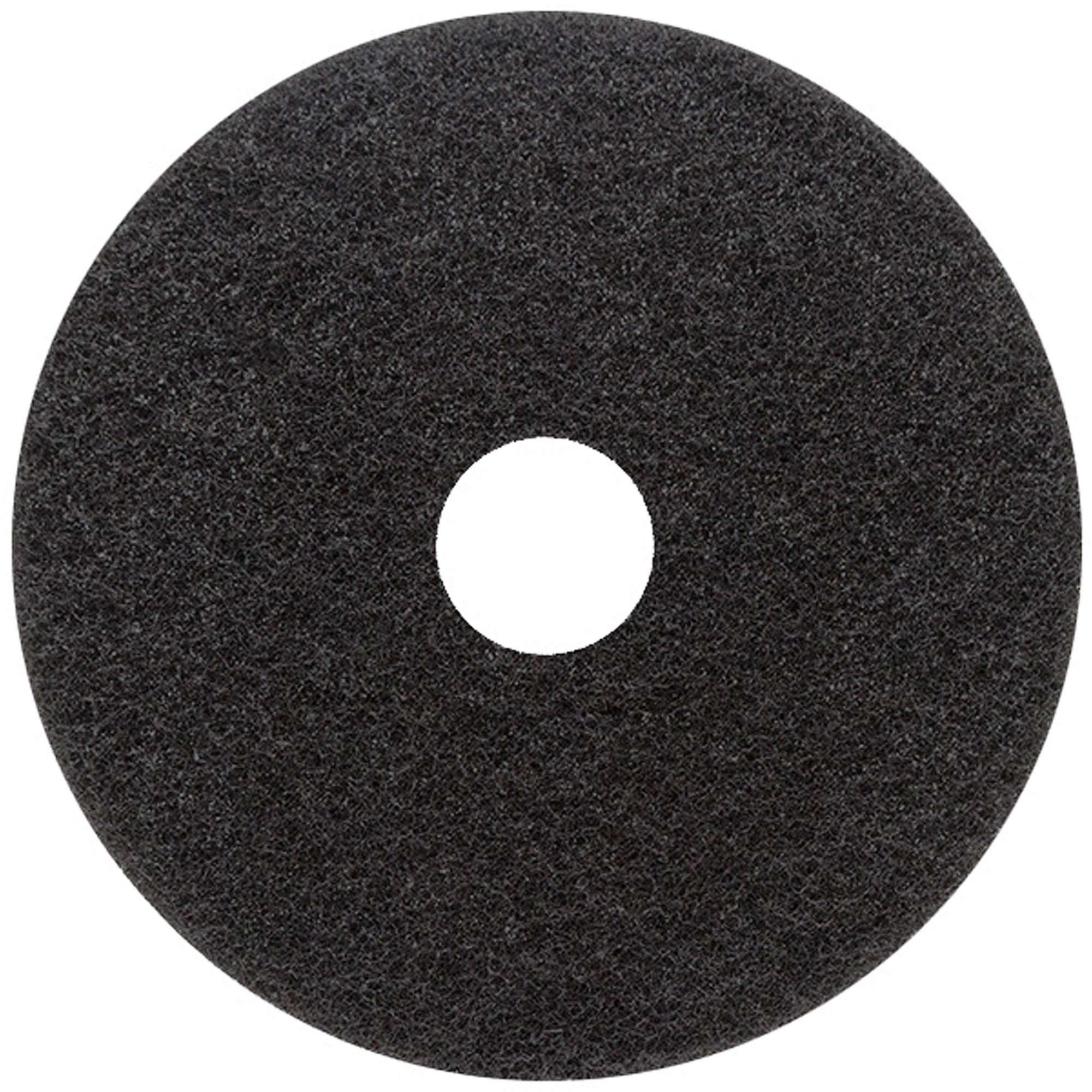 Genuine Joe Black Floor Stripping Pad - 5/Carton - Round x 18" Diameter - Stripping - 175 rpm to 350 rpm Speed Supported - Heavy Duty, Resilient, Flexible, Long Lasting - Fiber - Black