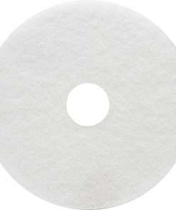 Genuine Joe Polishing Floor Pad - 5/Carton - Round x 14" Diameter - Polishing - 175 rpm to 800 rpm Speed Supported - Durable, Long Lasting, Resilient, Non-abrasive - Fiber - White