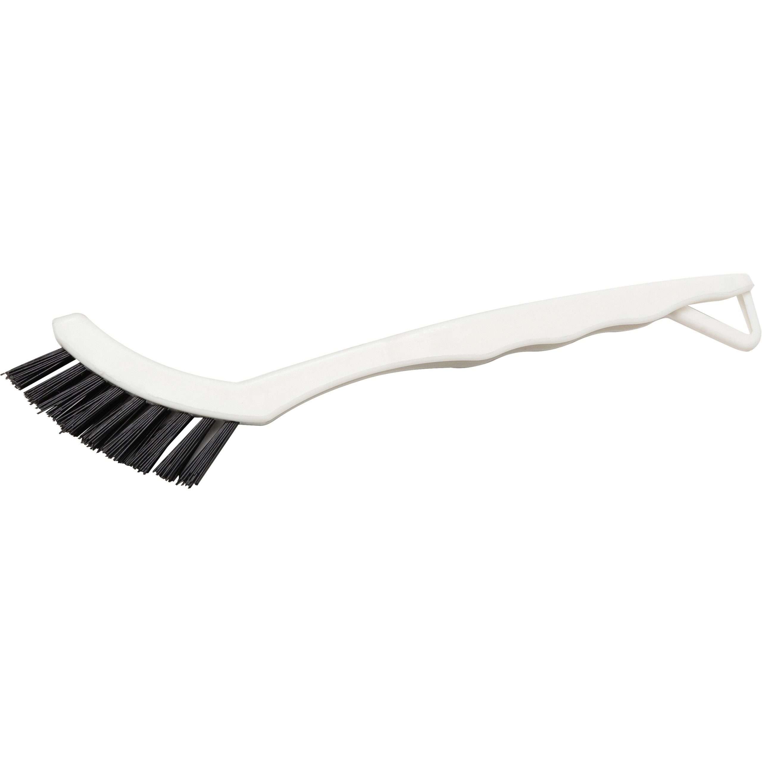 Genuine Joe Hand Held Grout Brush - Nylon Bristle - 8" Handle Length - Plastic Handle - 1 Each - Black, White