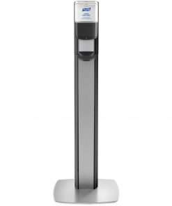 PURELL&reg; MESSENGER ES6 Silver Panel Floor Stand with Dispenser - Floor Stand - Graphite, Silver