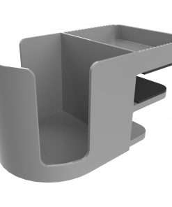 Deflecto Standing Desk Cup Holder Grey - 3.5" Height x 3.9" Width x 7" Depth - Cup Holder, Durable, Spill Resistant, Portable, Spring Loaded - Gray - Acrylonitrile Butadiene Styrene (ABS) - 1 Each