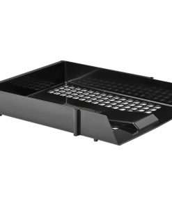 Deflecto AntiMicrobial Industrial Front-Load Tray - 2.4" Height x 10.8" Width x 13.8" Depth - Desktop - Antimicrobial, Lightweight, Mildew Resistant, Front Loading - Black - Polystyrene