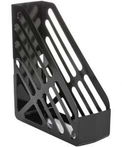 Deflecto AntiMicrobial Jumbo Magazine File - Black - Polystyrene