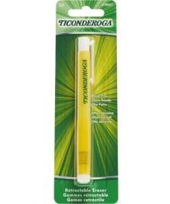 Ticonderoga Retractable Eraser Yellow - Yellow - 1 - Smudge-free, Residue-free, Non-tearing, Latex-free, Retractable, Latex-free, Soft