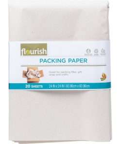 Duck Brand Flourish Recycled Packing Paper - 24" Width x 24" Length - Dust-free, Non-adhesive - Brown