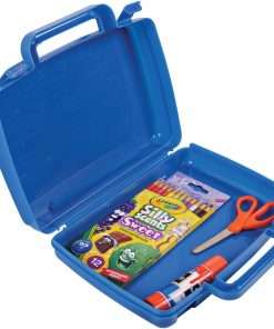 Deflecto Antimicrobial Storage Case Blue - External Dimensions: 8.6" Width x 10.2" Depth x 2.7" Height - Snap-tight Closure - Plastic - Blue - For Photo, Art/Craft Supplies