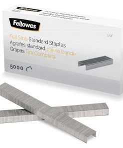 Fellowes ?" Full Strip of Staples 5000pk - 1/4" - for Paper - Silver1 Each
