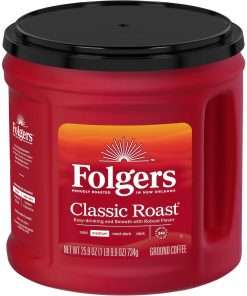 Folgers&reg; Classic Roast Ground Coffee - Medium - 25.9 oz - 6 / Carton