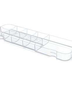Deflecto Caddy Storage Tray - 9 Compartment(s) - 1.3" Height x 13.1" Width x 3.8" Depth - Desktop - Portable, Stackable - Clear - Polystyrene - 1 Each