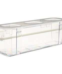 Deflecto Ribbon Dispenser - 4.4" Height x 13.3" Width x 4.2" Depth - Desktop - Lid, Portable, Stackable, Wall Mountable - Clear - Plastic, Polypropylene - 1 Each